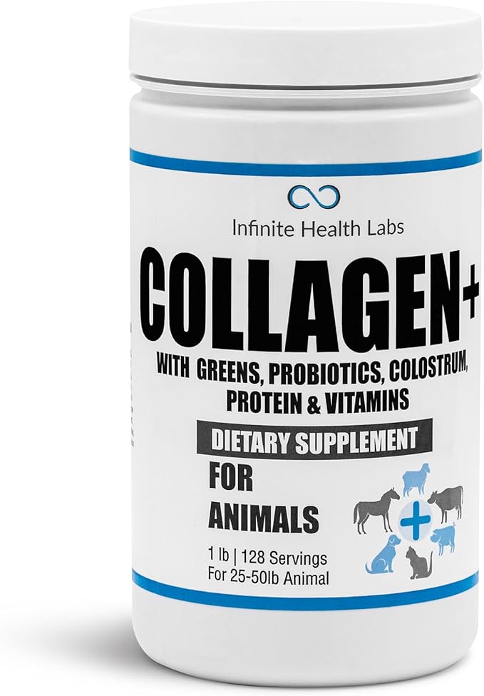 Collagen+ UltraK9 Pro Dog or Cat Food Topper with Greens Probiotics Enzymes Colostrum Glucosamine Omegas Supports Healthy Joints Energy Digestion Immunity